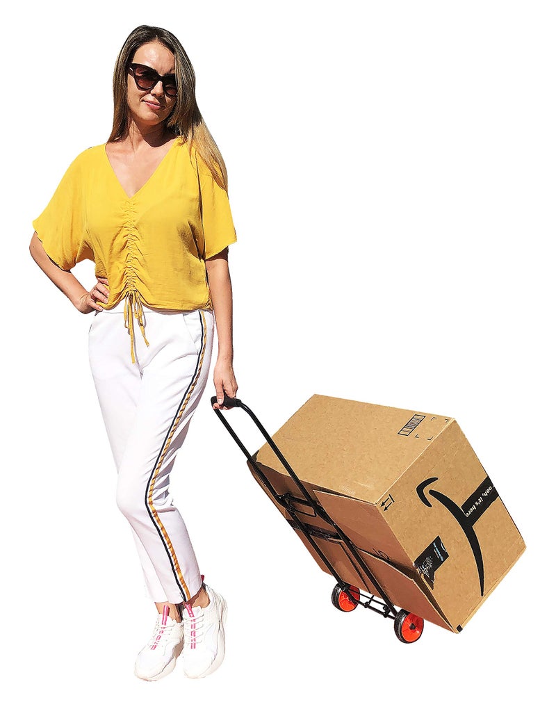 ISOP Shopping Cart Dolly 2 Wheels | Folding Lightweight Hand Truck | Utility Trolley | Portable Foldable | Easy-to-Store - 2 Wheels | 60 Pounds Weight Capacity | Sturdy Dolly Cart with Wheels - Image 5